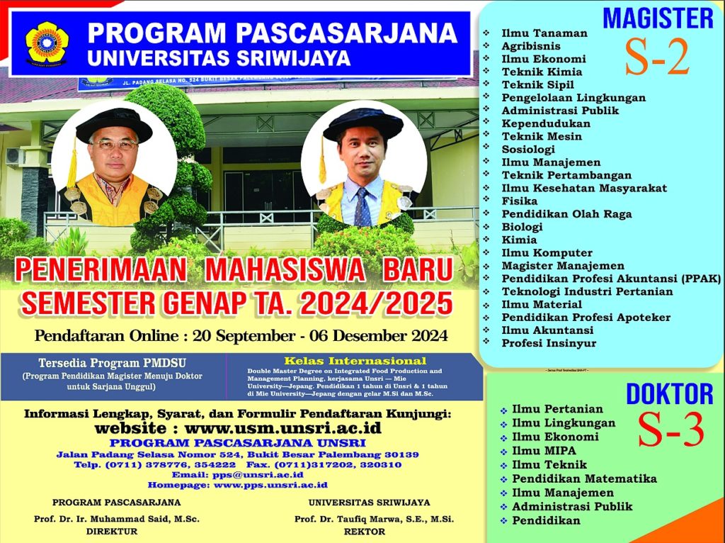 Program Pascasarjana Universitas Sriwijaya 6012